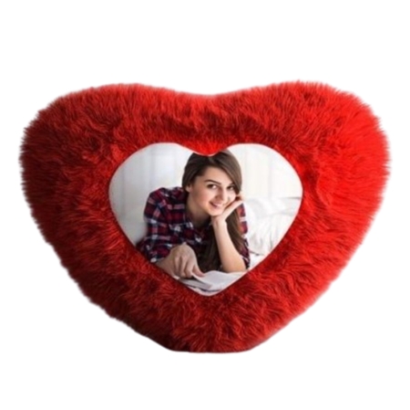 HEART FUR PILLOW - RED (15inch)