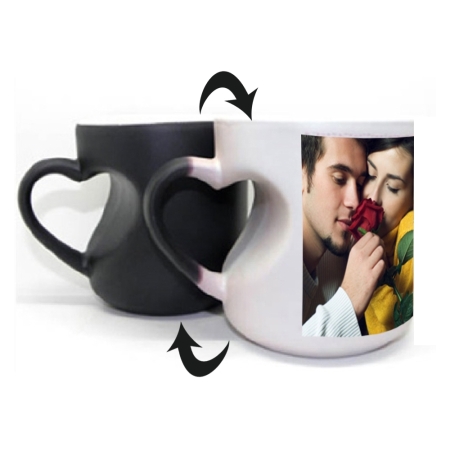 MAGIC MUG HEART SHAPE - BLACK