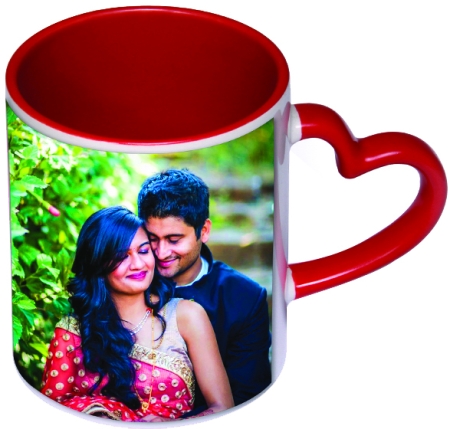 HEART HANDLE MUG - RED