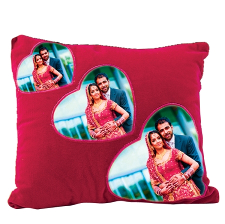 3 HEART VELVET PILLOW (15 inch)