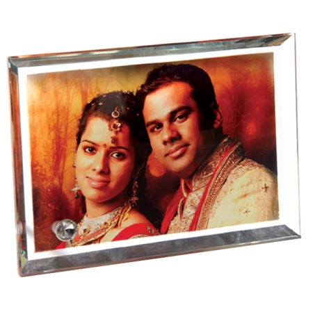 GLASS PHOTO DIAMOND CUT  9 x 7IN