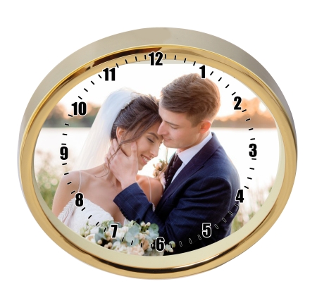 10 IN GOLD ROUND CLOCK