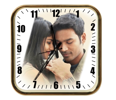 10 IN GOLD SQUARE CLOCK