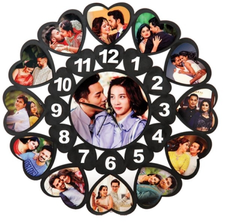 12 PIC HEART SUBLIMATION CLOCK
