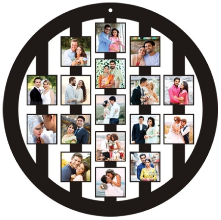 18 x 18 - 17 PIC ROUND SUBLIMATION COLLAGE