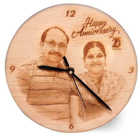10 IN ROUND WOODEN CLOCK