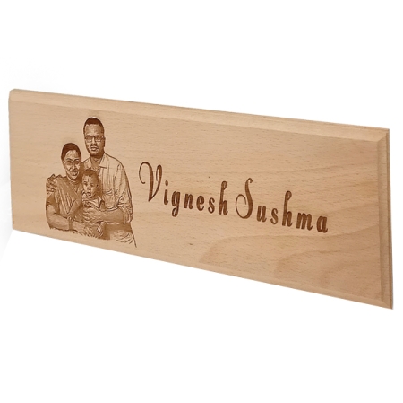WOODEN NAME PLATE ( 12 x 4 IN) 