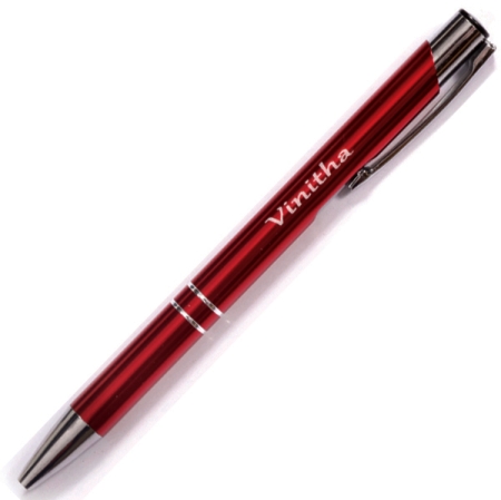 TWO LINE METAL PEN - RED