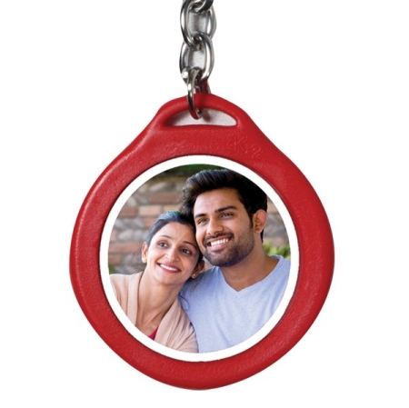 PLASTIC KEYCHAIN - RED (DOUBLE SIDE)