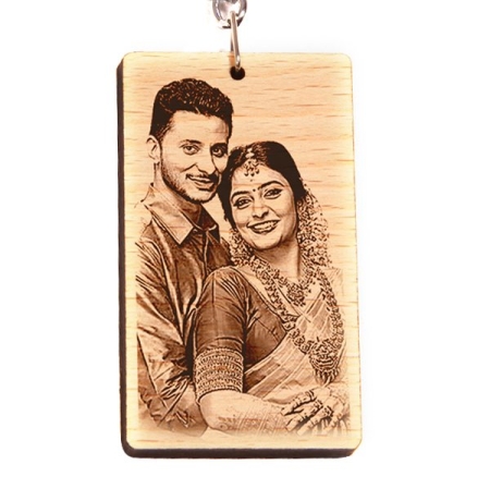 WOODEN KEYCHAIN - RECTANGLE (DOUBLE SIDE)