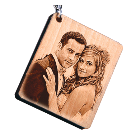 WOODEN KEYCHAIN - SQUARE (DOUBLE SIDE)