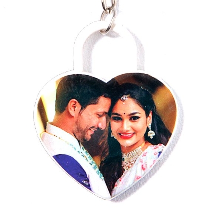 POLYMER KEYCHAIN - LOCK HEART (DOUBLE SIDE)