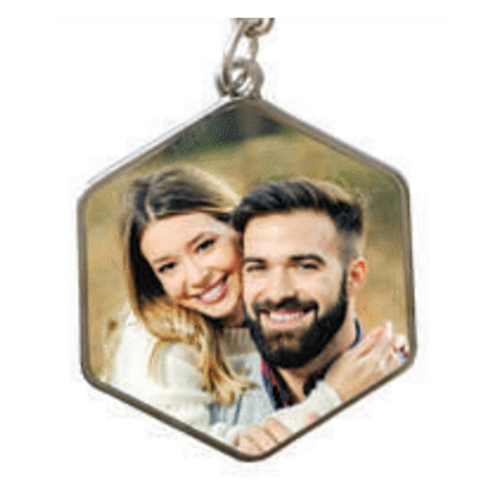 LUXOR KEYCHAIN - HEXAGON SILVER (DOUBLE SIDE)