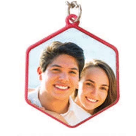 LUXOR KEYCHAIN - HEXAGON RED (DOUBLE SIDE)