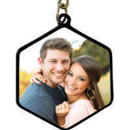 LUXOR KEYCHAIN - HEXAGON BLACK (DOUBLE SIDE)