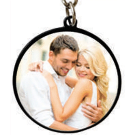 LUXOR KEYCHAIN - ROUND BLACK (DOUBLE SIDE)