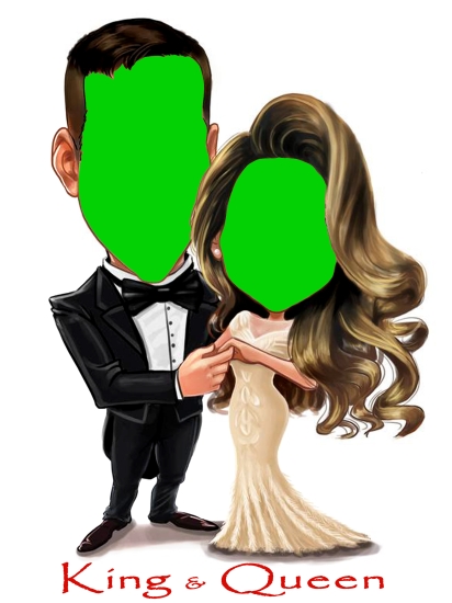CARICATURE - KING & QUEEN