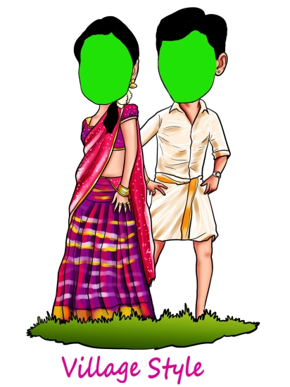 CARICATURE - VILLAGE COUPLE