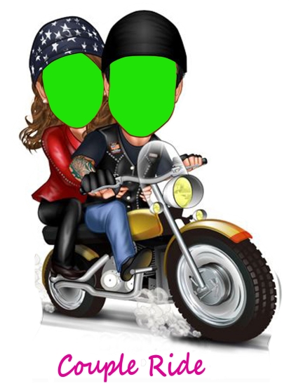 CARICATURE - RIDING  COUPLE