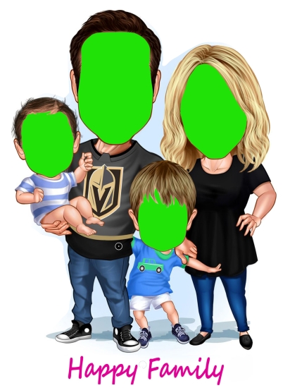 CARICATURE - HAPPY FAMILY