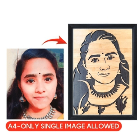 WOODEN PORTRAIT PHOTO FRAME - 12 x 8 IN