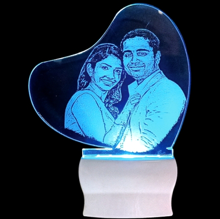 MULTICOLOR ACRYLIC BEDLAMP - SLANT HEART