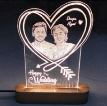 Acrylic Table Top -Arrow Heart