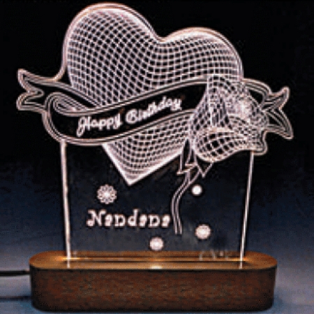 Acrylic Table Top - Rose Heart