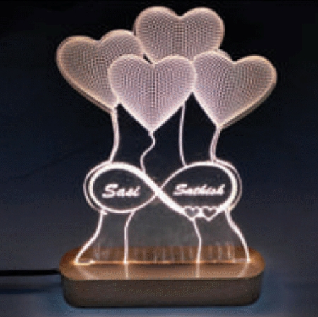 Acrylic Table Top  - Infinity 4 Hearts