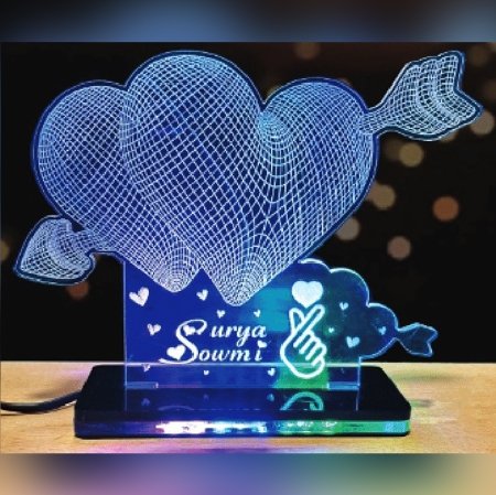 Acrylic Table Top - Double Heart