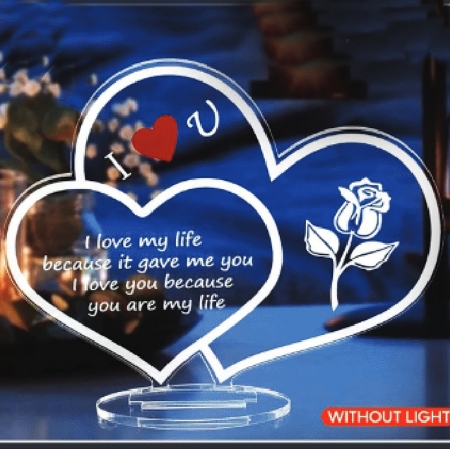 Acrylic Table Top - Double Heart