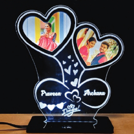 Acrylic Table Top - Double Heart