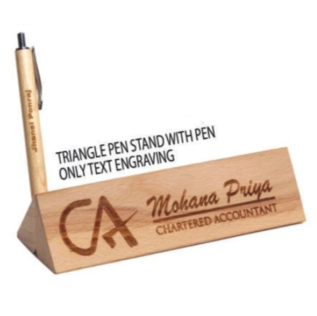 TRIANGLE PEN STAND WITH TEXT