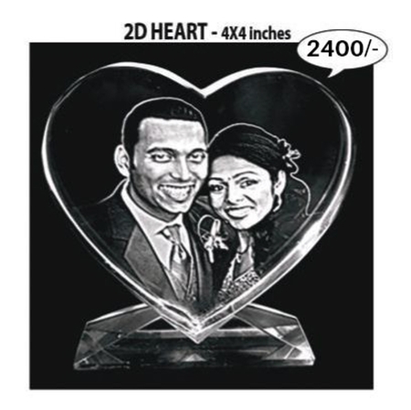 2D HEART CRYSTAL